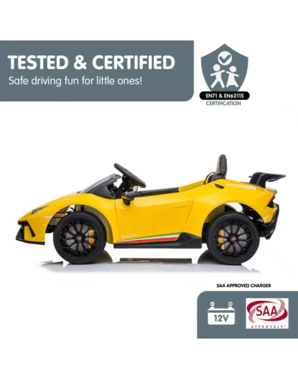 Kahuna Lamborghini Performante Kids Electric Ride On Car Remote Control - Yellow