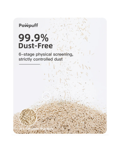 PawPuff Tapioca Multiblend Cat Litter - Tofu, Tapioca, Corn &amp; Mineral, 7.6kg